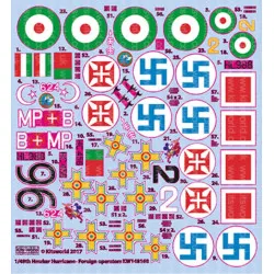 Kits World Kw148168 1/48 Decal For Hawker Hurricane Accessories For Aircraft
