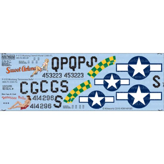 Kits World Kw148185 1/48 Decal P-51d North American Mustang Accessories Kit