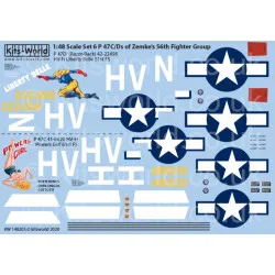 Kits World Kw148205 1/48 Decal For Razorback P 47s Of The 56th Fighter Group