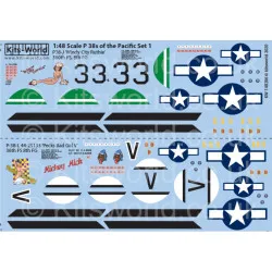 Kits World Kw148206 1/48 Decal For P 38l Of The Pacific Late War Set 1
