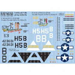 Kits World Kw148214 1/48 Decal For Lockheed P-38j Lightnings