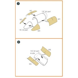 Clear Prop 72101 1/72 F-5e Tiger Ii Painting Mask On Yellow Kabuki Paper For Italeri Kits