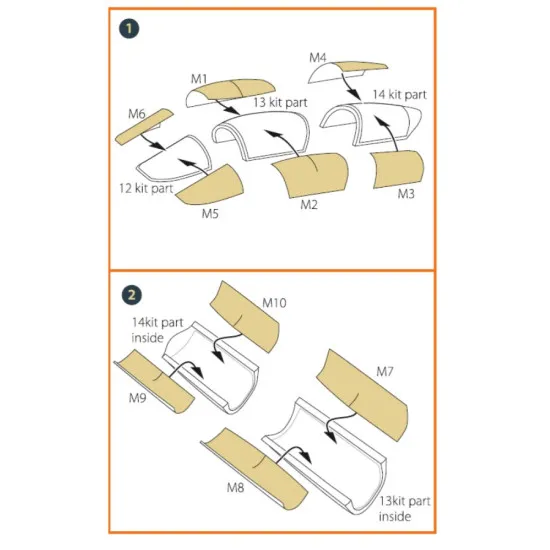 Clear Prop 72102 1/72 F 5f Tiger Ii Painting Mask On Yellow Kabuki Paper For Italeri Kits