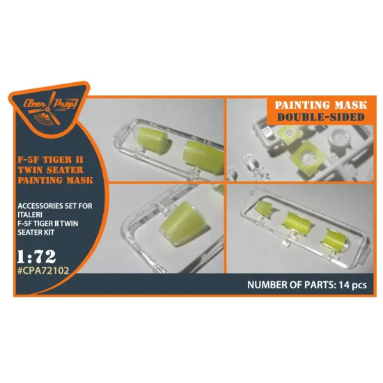 Clear Prop 72102 1/72 F 5f Tiger Ii Painting Mask On Yellow Kabuki Paper For Italeri Kits