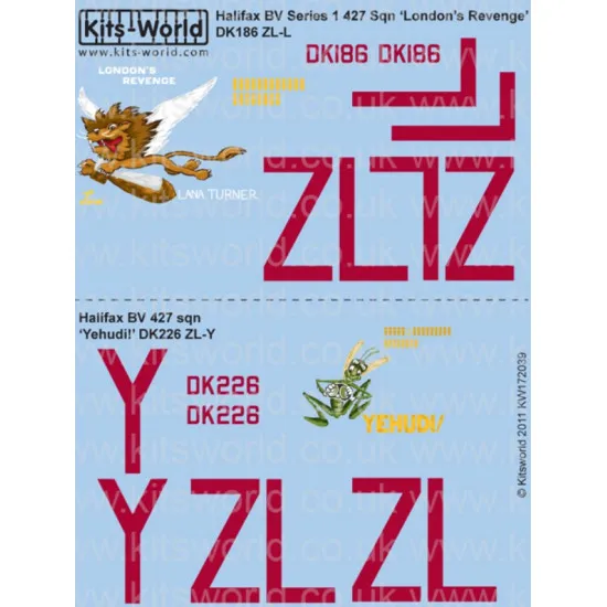 Kits World Kw172039 1/72 Decal For Handley Page Halifax B Mkv Accessories Kit