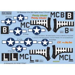 Kits World Kw172047 1/72 Decal For P-51d Mustang 20th Fighter Group Panty Waste