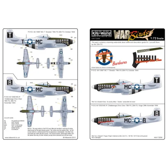 Kits World Kw172056 1/72 Decal For P-51 Mustangs Accessories For Aircraft