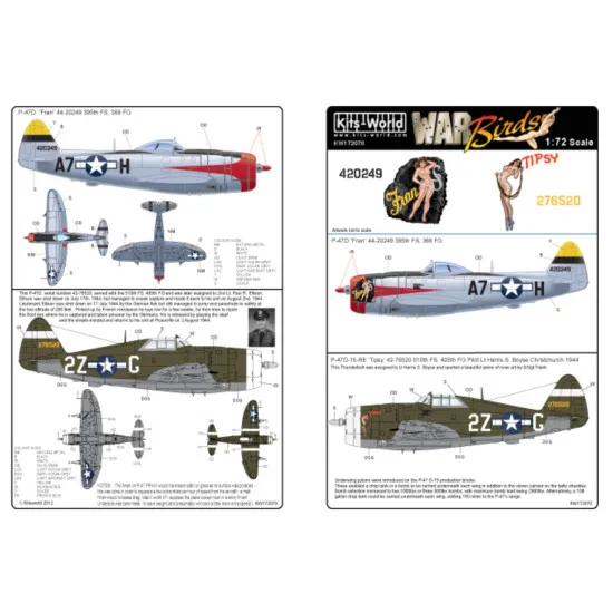 Kits World Kw172070 1/72 Decal For P-47 Thunderbolts Accessories For Aircraft