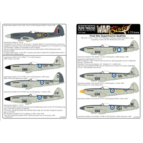 Kits World Kw172084 1/72 Decal For Supermarine Spitfire Mk Xix Accessories For Aircraft