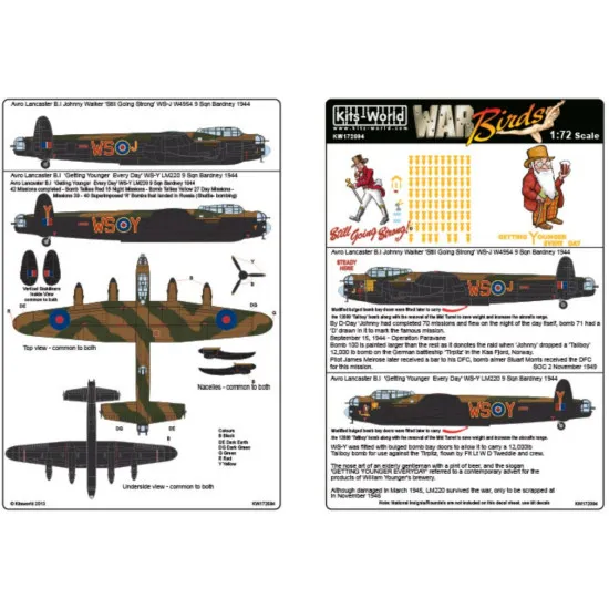 Kits World Kw172094 1/72 Decal For Avro Lancaster B.i Accessories Kit