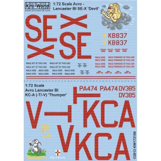 Kits World Kw172108 1/72 Decal For Avro Lancaster Bi Accessories For Aircraft