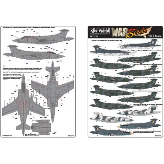 Kits World Kw172137 1/72 Decal Blackburn Buccaneer S2b Raf Accessories Aircraft