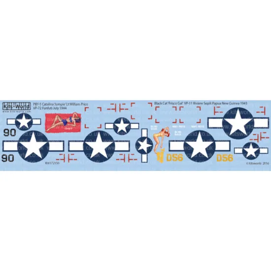 Kits World Kw172150 1/72 Decal Pby-5 Catalina Black Cats Accessories Aircraft