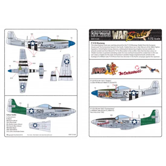 Kits World Kw172169 1/72 Decal For P-51d Mustangs Accessories For Aircraft