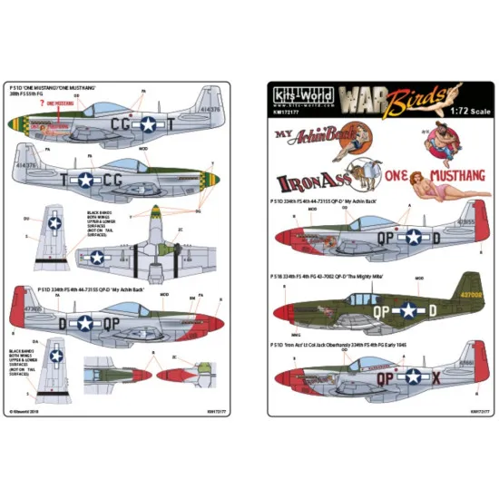 Kits World Kw172177 1/72 Decal For P-51b-p-51d North American Mustangs