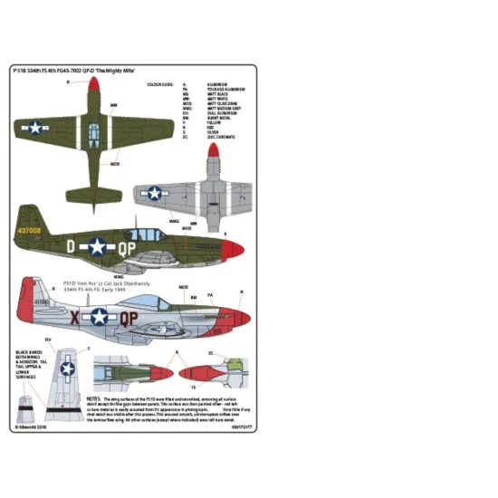 Kits World Kw172177 1/72 Decal For P-51b-p-51d North American Mustangs