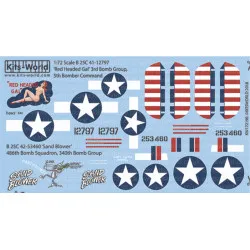 Kits World Kw172190 1/72 Decal For B-25c North American B-25 Mitchell