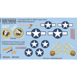 Kits World Kw172191 1/72 Decal For B-25d North American B-25 Mitchell