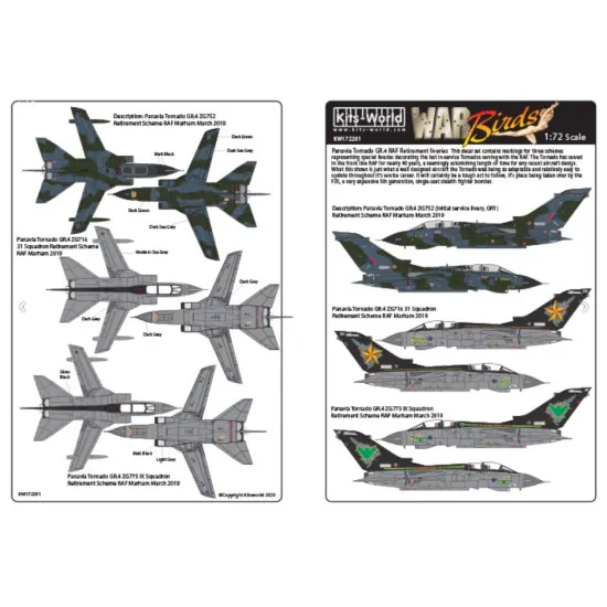 Kits World Kw172201 1/72 Decal For Panavia Tornado Gr.4 Farewell Tornados