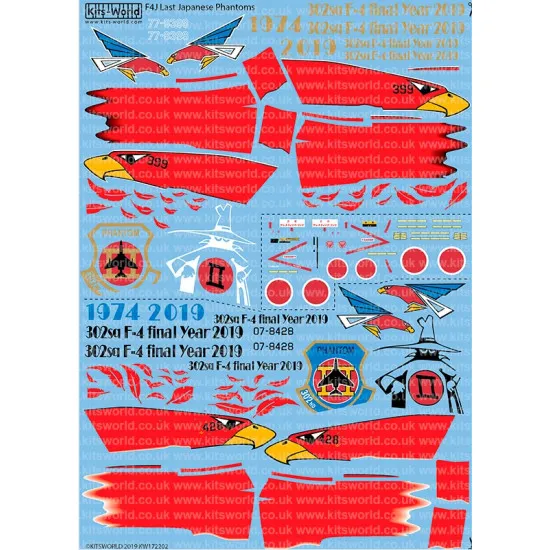 Kits World Kw172202 1/72 Decal For Japanese Mcdonnell Douglas Phantoms