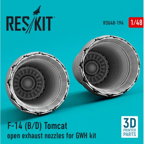 Reskit Rsu48-0194 1/48 F14 B D Tomcat Open Exhaust Nozzles For Gwh Kit 3d Printed