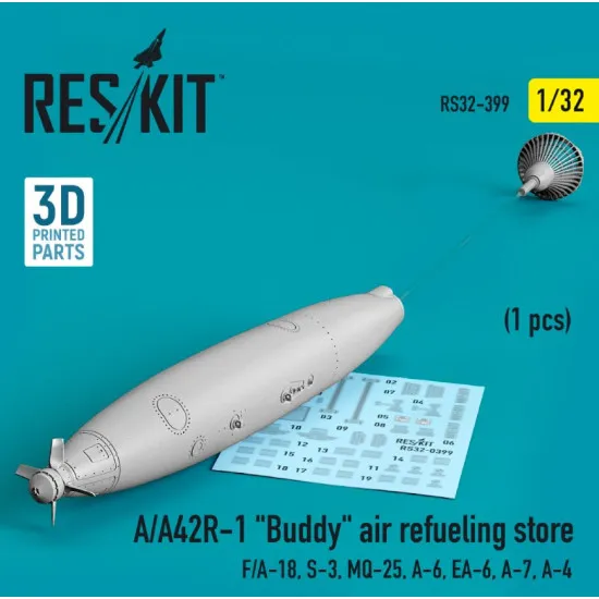 Reskit Rs32-0399 1/32 A A42r1 Buddy Air Refueling Store 1 Pcs Fa18 S3 Mq25 A6 Ea6 A7 A4 3d Printed