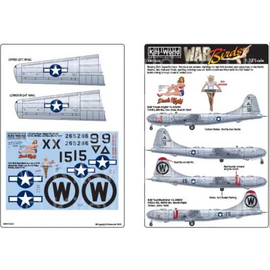 Kits World Kw172225 1/72 Decal For Boeing B-29 Superfortress Accessories Kit