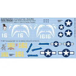 Kits World Kw172248 1/72 Decal For Lockheed P-38f Lightning Accessories Kit