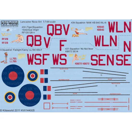 Kits World Kw144005 1/144 Decal For Avro Lancaster Bomber Accessories For Aircraft