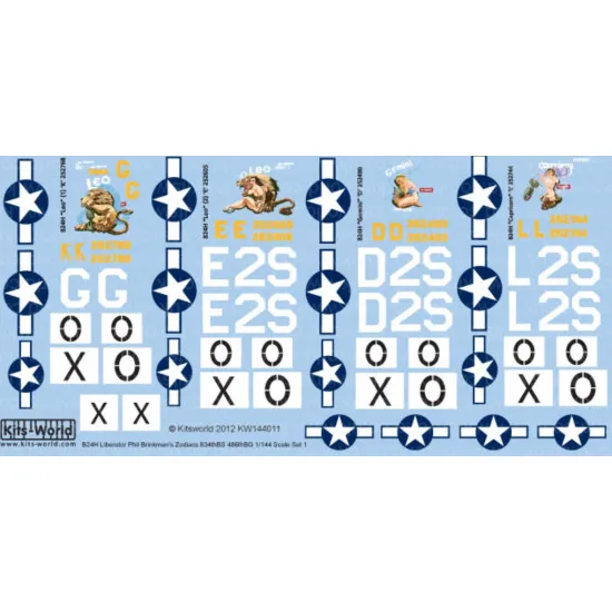 Kits World Kw144011 1/144 Decal For B-24 Liberators Accessories For Aircraft