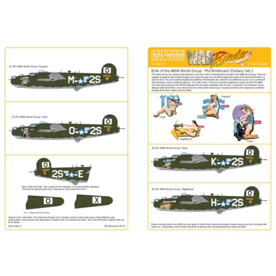 Kits World Kw144012 1/144 Decal For B-24 Liberators Accessories For Aircraft