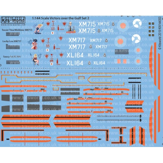 Kits World Kw144053 1/144 Decal For Handley Page Victors Set Two Accessories Kit