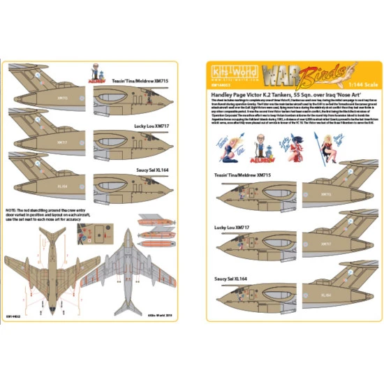 Kits World Kw144053 1/144 Decal For Handley Page Victors Set Two Accessories Kit