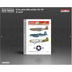 Kits World Kwm480094 1/48 Mask Usaaf Star And Bar 1943 1947 35ichn 38.4x20.8mm And 40inch 43.8x23.7mm