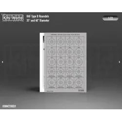 Kits World Kwm720059 1/72 Mask For Raf 48 Inch Type B Roundels 35 And 40 Inch