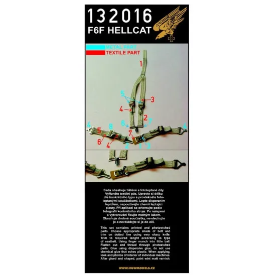 Hgw 132016 1/32 Seatbelts For F6f Hellcat For Trumpeter Kit