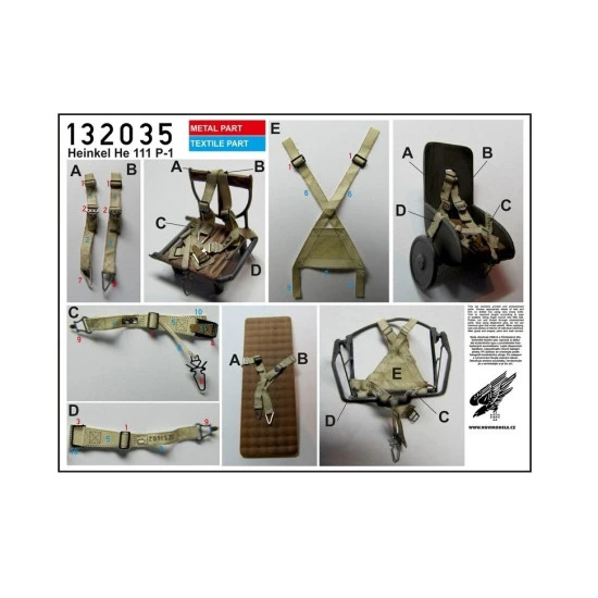 Hgw 132035 1/32 Seatbelts And Seat For Heinkel He 111 P-1 For Revell Kits