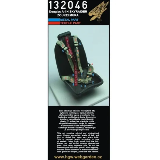 Hgw 132046 1/32 Seatbelts For A-1h Skyraider For Zoukei-mura Kit