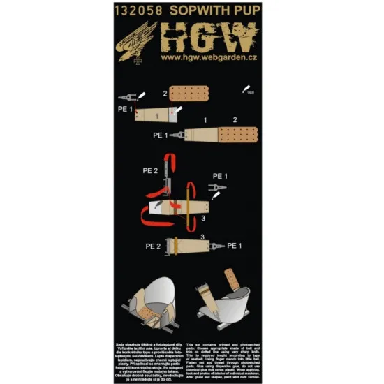 Hgw 132058 1/32 Seatbelts For Sopwith Pup For Wingnut Wings Kits