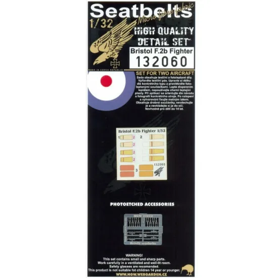 Hgw 132060 1/32 Seatbelts For Bristol F.2b Fighter For Wingnut Wings Kits