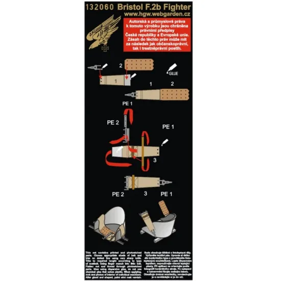 Hgw 132060 1/32 Seatbelts For Bristol F.2b Fighter For Wingnut Wings Kits