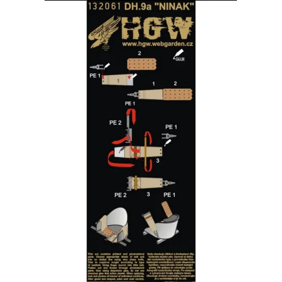Hgw 132061 1/32 Seatbelts For Dh.9a Ninak For Wingnut Wings Kits