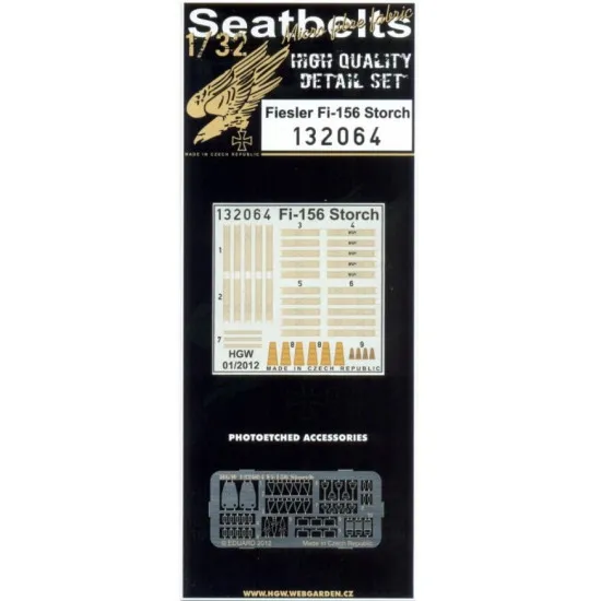 Hgw 132064 1/32 Seatbelts For Fiesler Fi-156 Storch Accessories For Aircraft