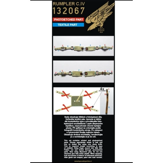 Hgw 132067 1/32 Seatbelts For Rumpler C.iv For Wingnut Wings Kits Accessories