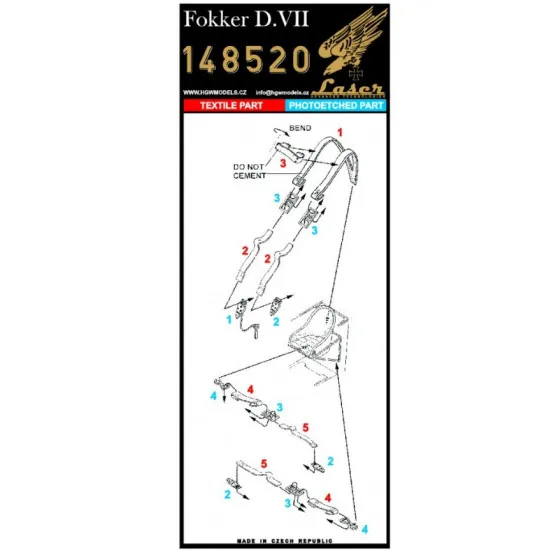 Hgw 148520 1/48 Seatbelts For Fokker D.vii Accessories For Aircraft