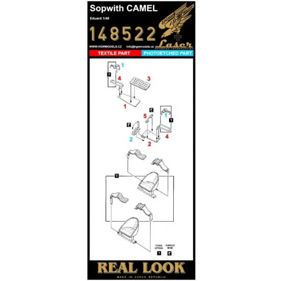 Hgw 148522 1/48 Seatbelts For Sopwith Camel Accessories For Aircraft