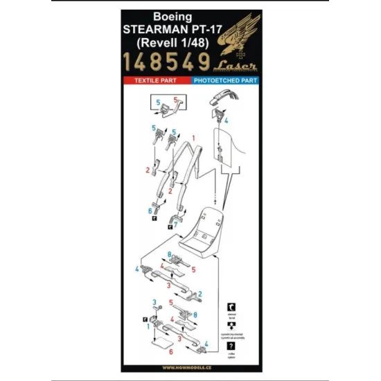 Hgw 148549 1/48 Seatbelts For Boeing Sterman Pt-17 Accessories For Aircraft