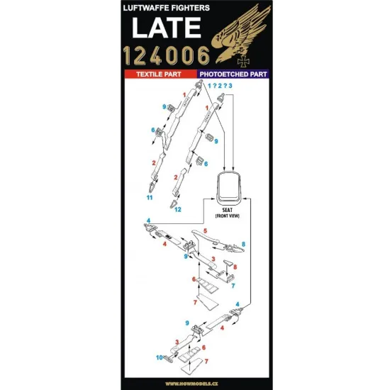 Hgw 124006 1/24 Seatbelts For Luftwaffe Fighters Late Accessories For Aircraft