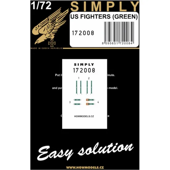 Hgw 172008 1/72 Seatbelts For Us Fighters Green Accessories For Aircraft