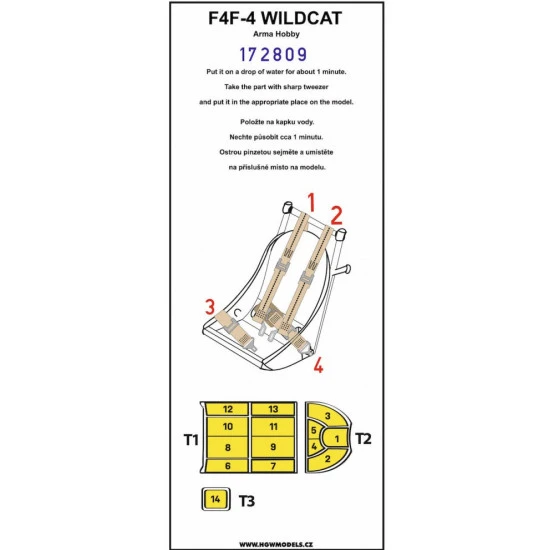 Hgw 172809 1/72 Seatbelts And Mask For F4f-4 Wildcat Basic Line For Armahobby